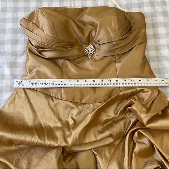 Anaïs Design gold strapless dress ballon pleated woven prom jewels corset 12 14 - Picture 14 of 16